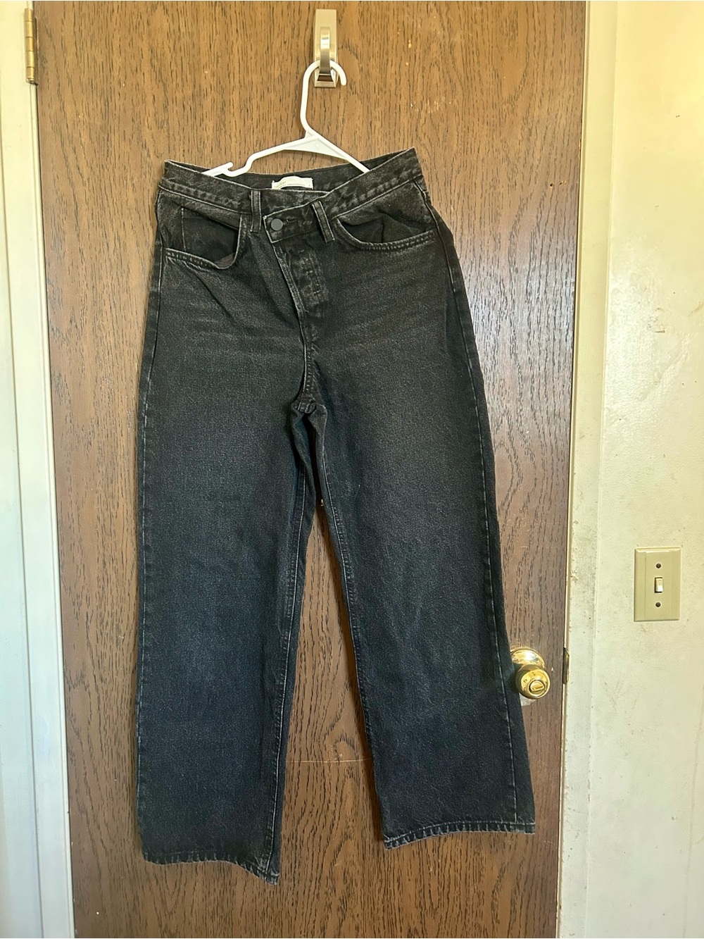 OAK + FORT Washed Black Relaxed Jeans A22